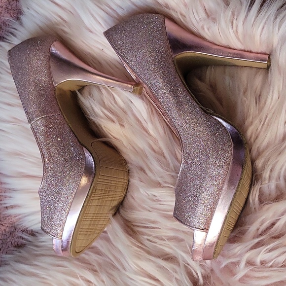 Brand New RAMPAGE Open Toe PINK SPARKLY Stiletto Heels- 6.5 - Picture 4 of 4